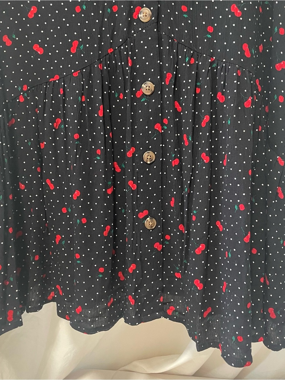 Indigo Rose Black Cherry-Print Button Front Blouse - Picture 8 of 8